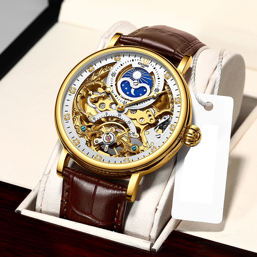 KINYUED J055-2 Mens Watches Top Brand Luxury Tourbillon Mechanical Fashion  Male Clock Stainless Steel Military Men Wrist watch - AliExpress